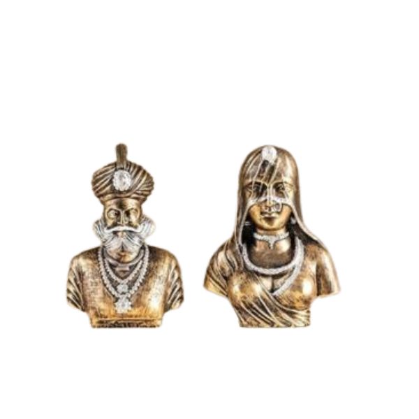 Rajasthani Handicrafts King Queen Couple Showpieces for Home Decor Living Room