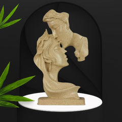 Human Face Couple Sculptures Showpieces Based on Modern Theme Abstract Design Art Figurines for Home Decor Living Room Decorative Display