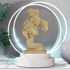 Human Face Couple Sculptures Showpieces Based on Modern Theme Abstract Design Art Figurines for Home Decor Living Room Decorative Display