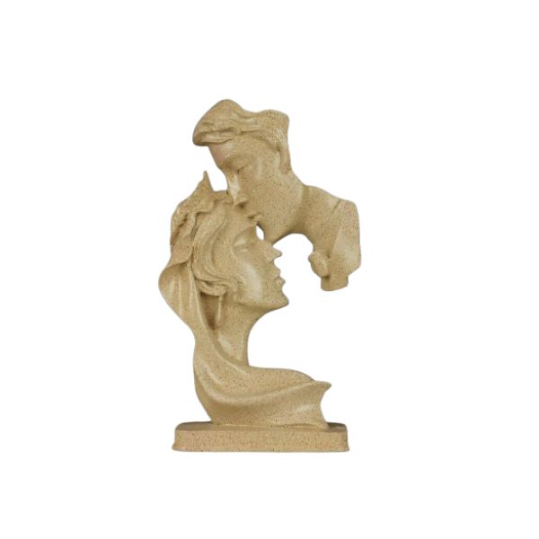 Human Face Couple Sculptures Showpieces Based on Modern Theme Abstract Design Art Figurines for Home Decor Living Room Decorative Display