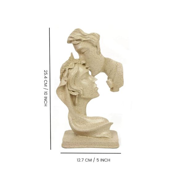 Human Face Couple Sculptures Showpieces Based on Modern Theme Abstract Design Art Figurines for Home Decor Living Room Decorative Display
