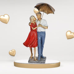 Handcrafted Standing Couple with Chhatari Polyresin Showpiece