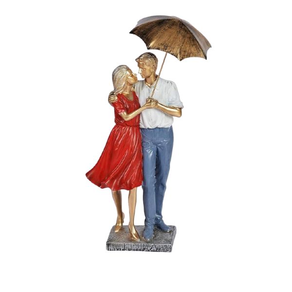 Handcrafted Standing Couple with Chhatari Polyresin Showpiece