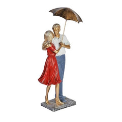 Handcrafted Standing Couple with Chhatari Polyresin Showpiece