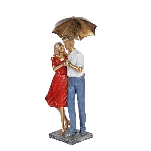 Handcrafted Standing Couple with Chhatari Polyresin Showpiece