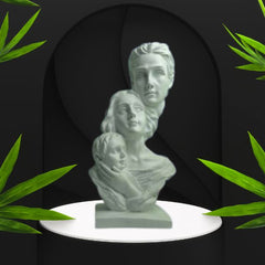 Polyresin Statue Family of 3, for Home D?cor and Gifting, Showpice White .
