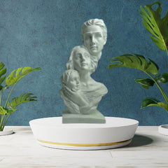 Polyresin Statue Family of 3, for Home D?cor and Gifting, Showpice White .