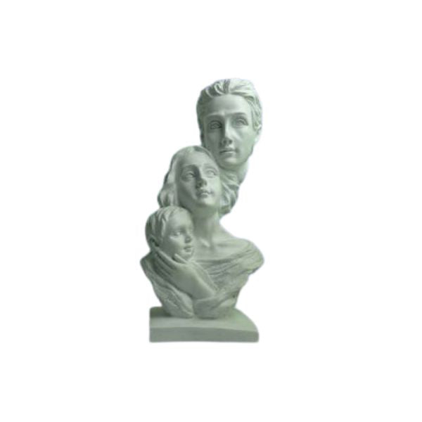 Polyresin Statue Family of 3, for Home D?cor and Gifting, Showpice White .