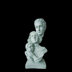 Polyresin Statue Family of 3, for Home D?cor and Gifting, Showpice White .