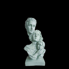 Polyresin Statue Family of 3, for Home D?cor and Gifting, Showpice White .