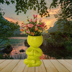 Graceful Resin Namstey Baby Planter Showpiece for Home Living Room Gift Items
