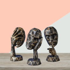 Modern Art Geometric Thinking Human face Statue showpice home decor handicrafted item.