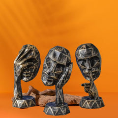 Modern Art Geometric Thinking Human face Statue showpice home decor handicrafted item.