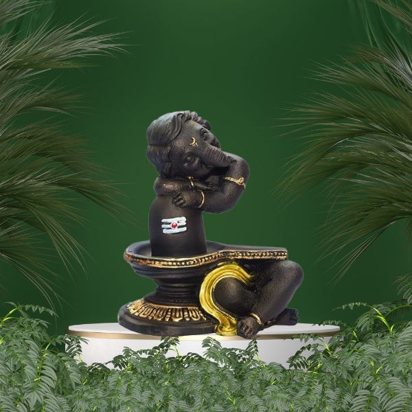 Lord Shiva & Ganesha Statue | Resin Idol for Worship & Decoration | Car Dashboard God Idol | Gift for Home Decor, Diwali & Spiritual Occasions