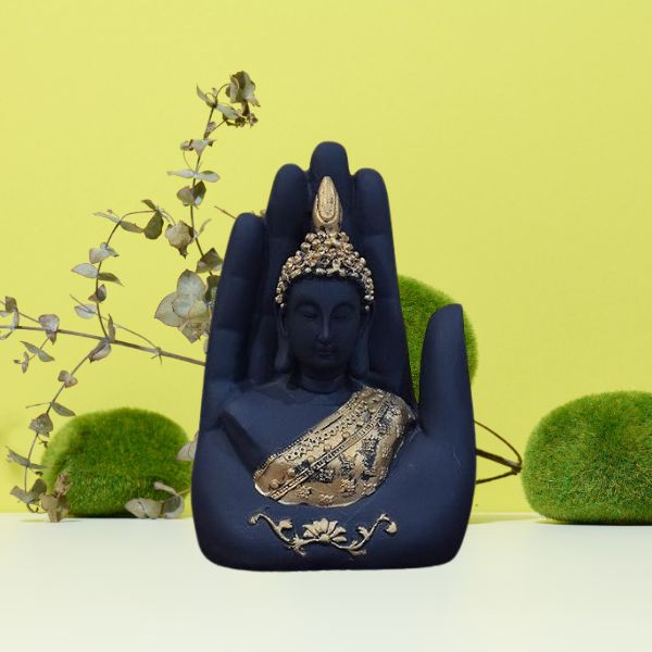 Palm Buddha Statue for Home Decor Living Room Door Entrance Decoration Items Decorative showpiece