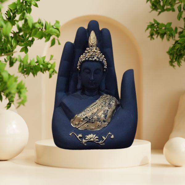 Palm Buddha Statue for Home Decor Living Room Door Entrance Decoration Items Decorative showpiece
