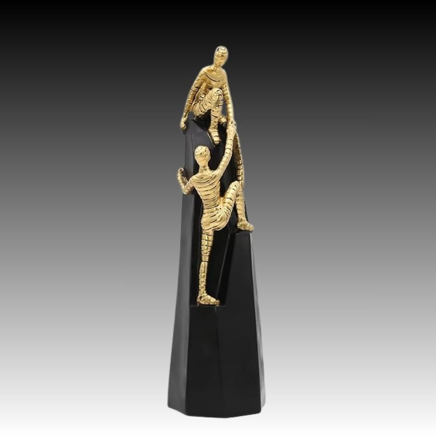 Luxury Abstract Design Golden Black Metal Crafts Sculptures Climbing Man Figurines for Home Decorative