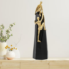Luxury Abstract Design Golden Black Metal Crafts Sculptures Climbing Man Figurines for Home Decorative