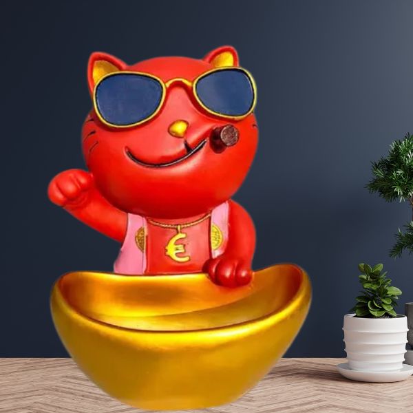Modern Cat Statue for Home Decor Storage Box Resin Key Holder Desk Organizer Home Decor