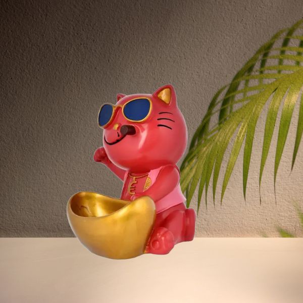 Modern Cat Statue for Home Decor Storage Box Resin Key Holder Desk Organizer Home Decor