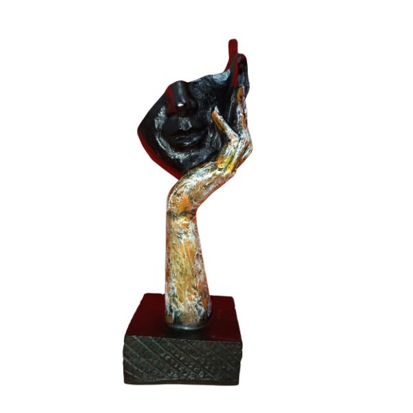 Abstract Thinking Face Sculpture