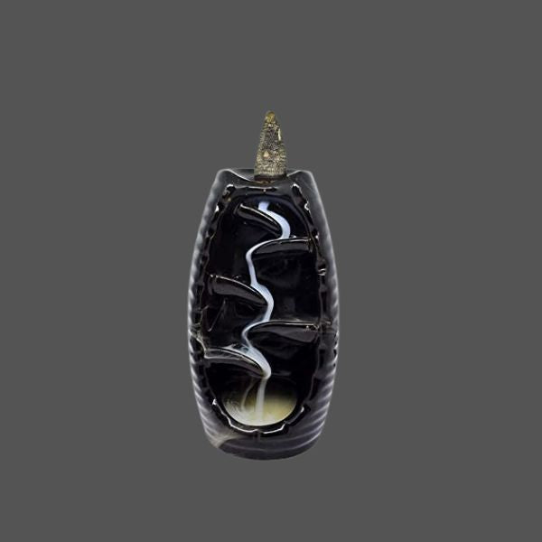 Smoke Backflow Incense Burner Design1 Cylindrical Gift with Free 10 Scented Incense dhoop Sticks Home Decor I Made in India