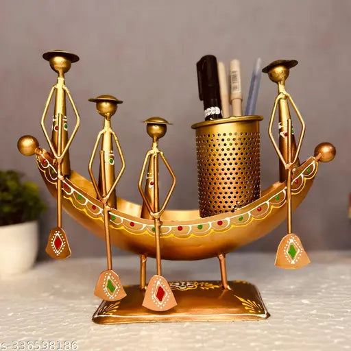 Handicrafted Boat Shape Pen, Pencil Holder